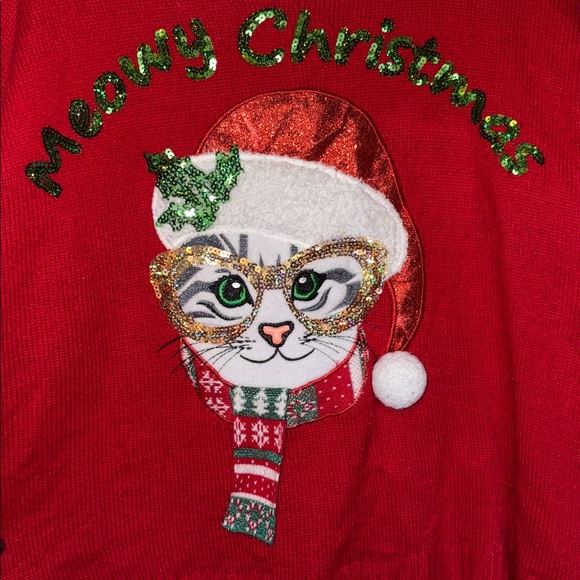 XL Meowy Christmas sweater - Picture 2 of 4
